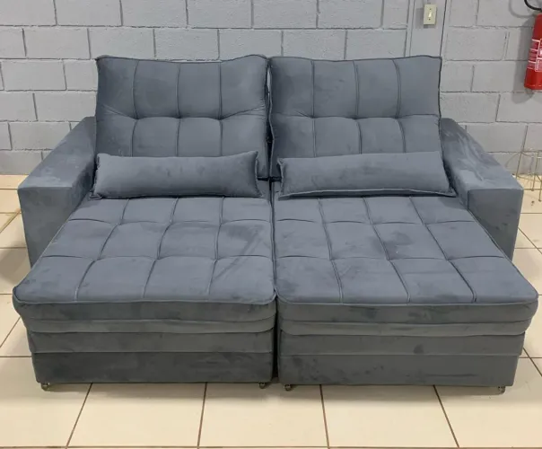 Sofá Cinza retrátil 2,50
