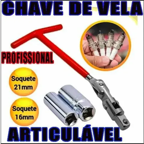 Chave de Vela Articulada automotiva para carro universal- 16mm e 21mm