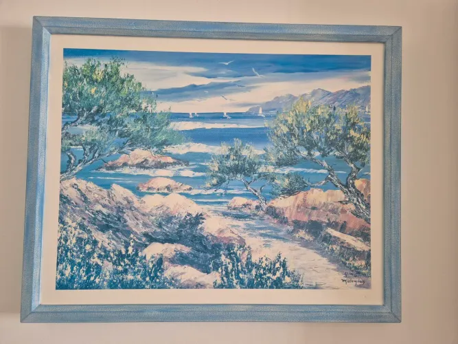 Quadro gravura praia