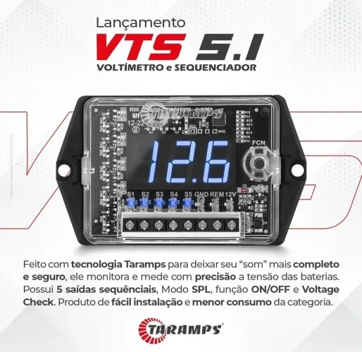 Voltímetro Sequenciador Taramps VTS 5.1