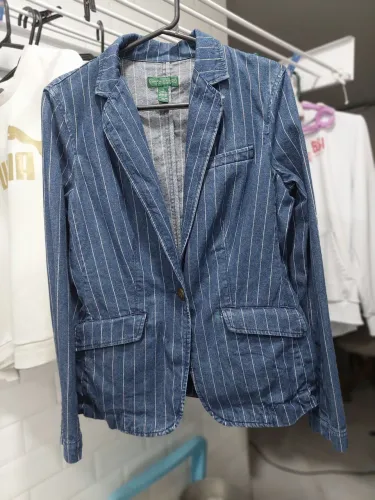 Blazer jeans listrado azul marinho Ralph Lauren - M