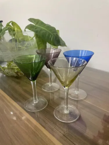 Tava de cristal licor coloridas valor conjunto 