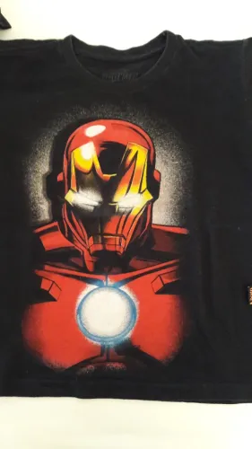 Camiseta Infantil Preta Tam 6 - Homem De Ferro - usada em ótimo estado
