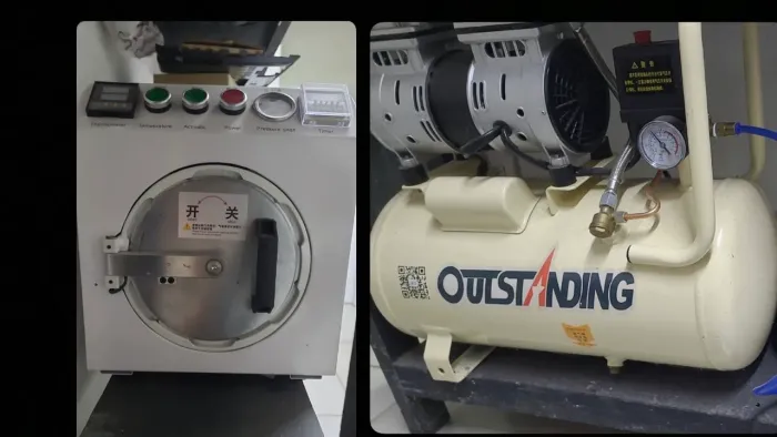 Máquina de tirar bolha de tela + compressor