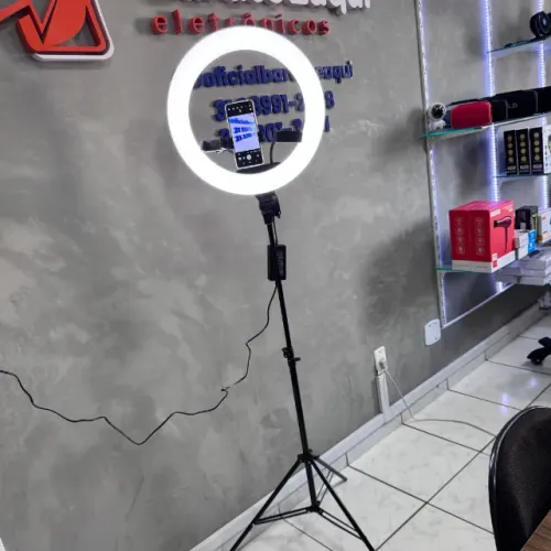 Ring Light Profissional Tomate 18" + Tripé 2m - Iluminação Ajustável e Bicolor