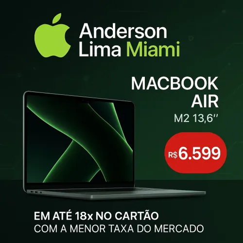 MACBOOK AIR M2 8/256GB NOVO, LOJA FÍSICA NO EMPRESARIAL RIOMAR.