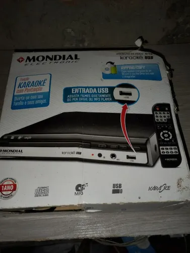 Aparelho DVD play karaoke funcionando