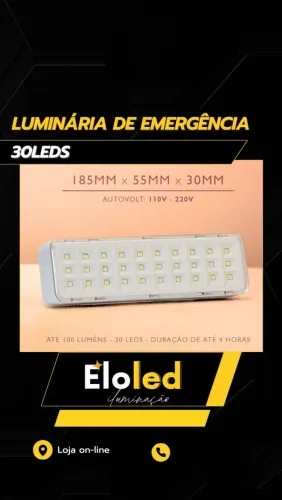 Luminária de Emergência 30LEDs - Autovolt