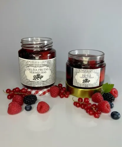 Vela aromática geléia frutas vermelhas linda realista grande ou pequena artesanal