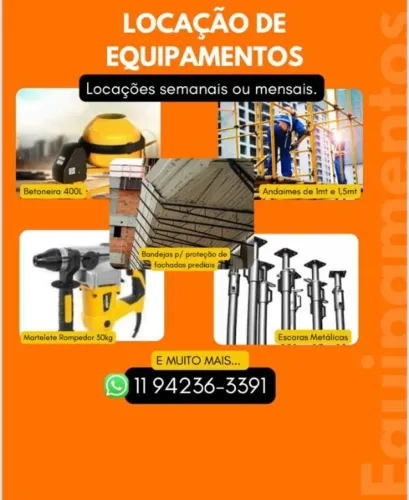 Locações de Equipamentos p/ Obras