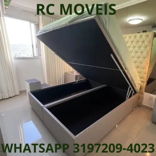 Cama Box Queen com Baú Blindado - 1,58m x 1,98m
