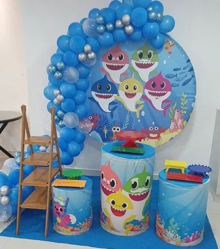 Aluguel de Kit Decoração Festa Baby Shark