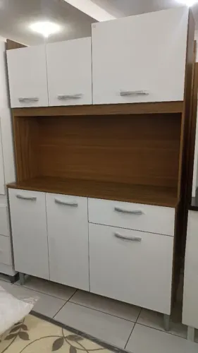 Armário de Cozinha Branco com 6 Portas