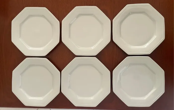 Conjunto de pratos oitavados 6 unidades 