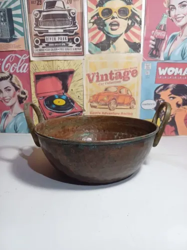 Tacho de cobre com alças de latão para 2L 