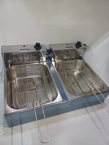 Fritadeira industrial 2 Cubas - DUPLA INOX ELÉTRICA