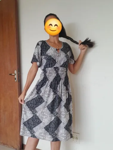 Vestido fresco que não amassa, tamanho G