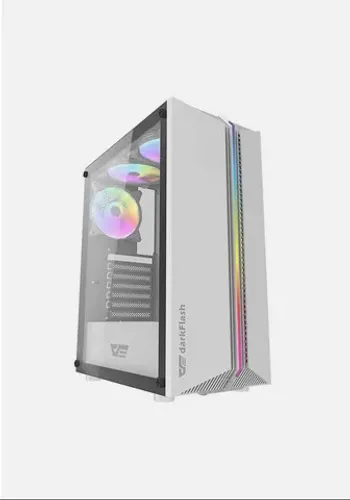 Gabinete Aigo DarkFlash DK151, RGB, Lateral Vidro, Com 3 Fans RGB, Branco, NOVO, Lacrado