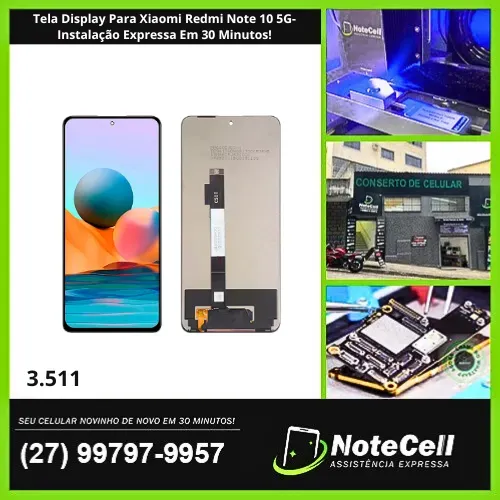 Tela Display Para Xiaomi Redmi Note 10 5G- Instalação Expressa Em 30 Minutos!