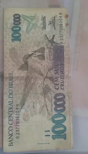 Cédula antiga 100000 cruzeiros - Beija Flor