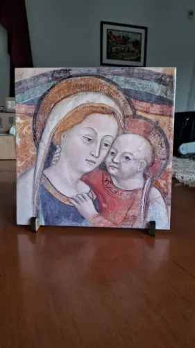 Azulejo com suporte - Nossa Senhora do Bom Conselho de Genazzano