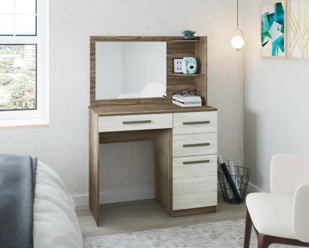 Penteadeira Moderna com Espelho e Gavetas