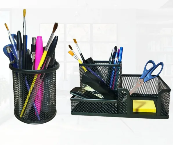 Kit organizador de Mesa Escritório - Porta Caneta e Porta trecos 