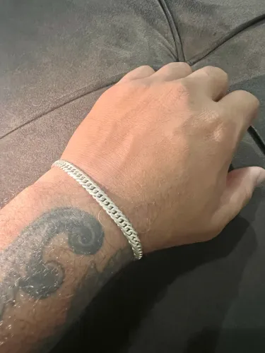Pulseira Masculina Grumet Elo Duplo - Prata 925 - 21cm - 5.5mm