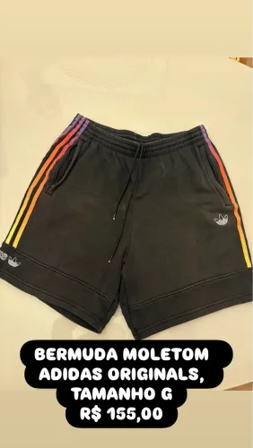 BERMUDA MOLETOM ADIDAS ORIGINALS, TAMANHO G