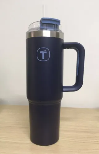 Copo Térmico Big T com Canudo 1,1L Tupperware Azul - NOVO