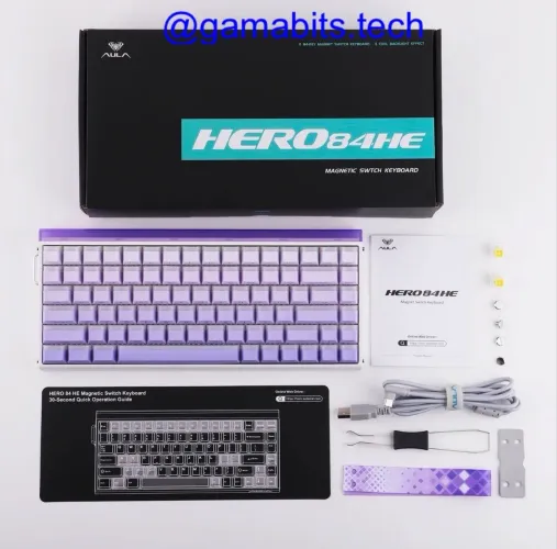 AULA HERO 84HE Hall Effect White Purple Gradient