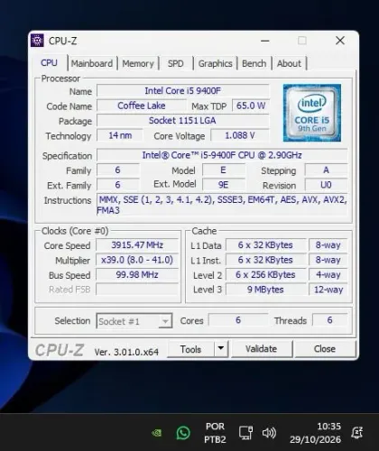 processador i5 9400F