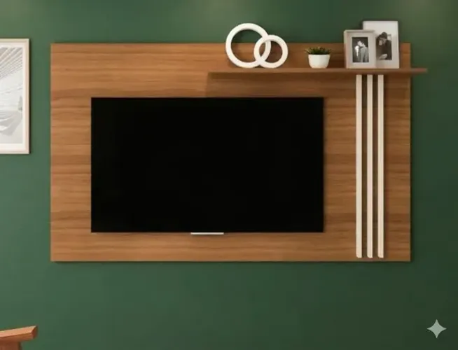 OFERTA Painel Cross Cedro/Off White ate 65 polegadas 