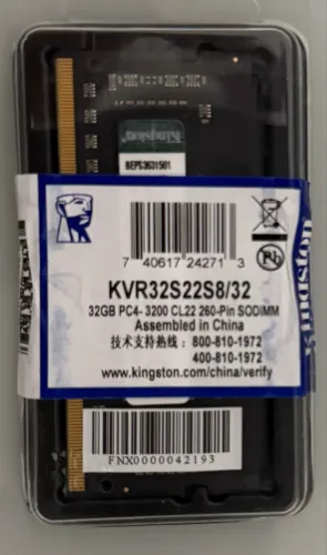 Memória notebook 32G ddr 4 3200 zero