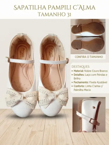Sapato branco menina Pampili 31