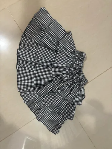 Saia Junina Quadriculada Preto e Branco 