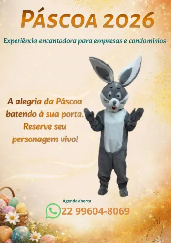 Personagem vivo coelhinho da Páscoa 