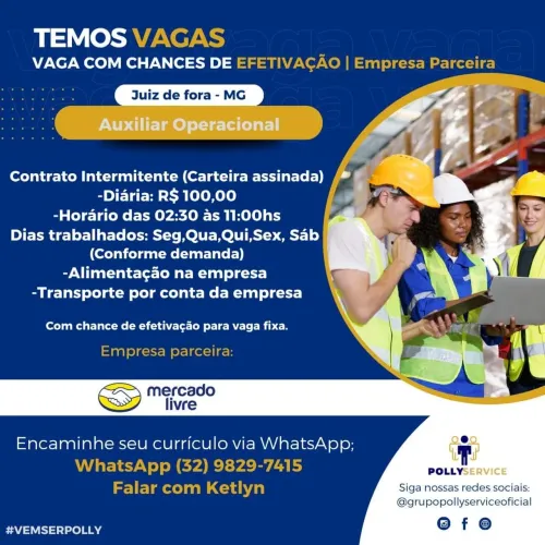 VAGA AUXILAR OPERACIONAL (LER DESCRIÇÃO)
