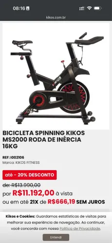 Bicicleta profissional Kikos 6 meses de uso