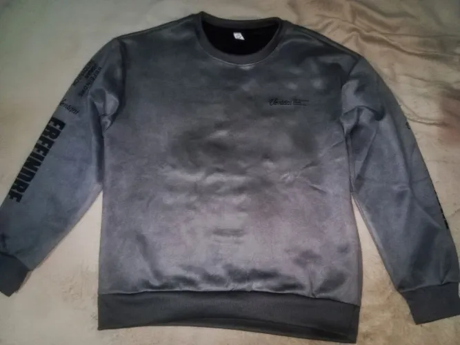 Casaco cinza tecido grosso e meio peludo