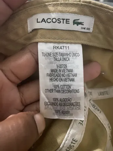 Boné original Lacoste sarja bege