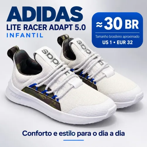 Tênis Infantil Adidas Lite Racer Adapt 5.0 - Tam. 30 BR