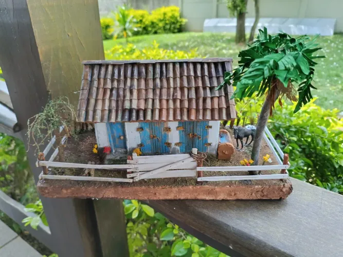 Casa em miniatura feita a mão