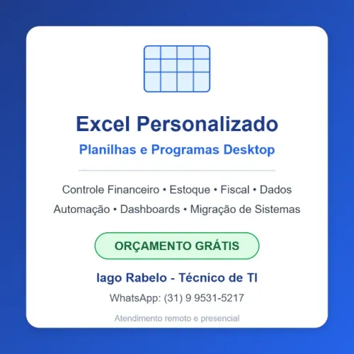 Excel Personalizado, Planilhas e Programas Desktop