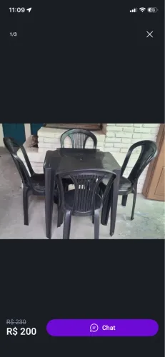 Conjunto de mesa preta 140