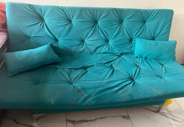Sofá-cama Azul Turquesa - 3 lugares