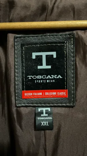 Casaco de couro toscana sportswear marrom