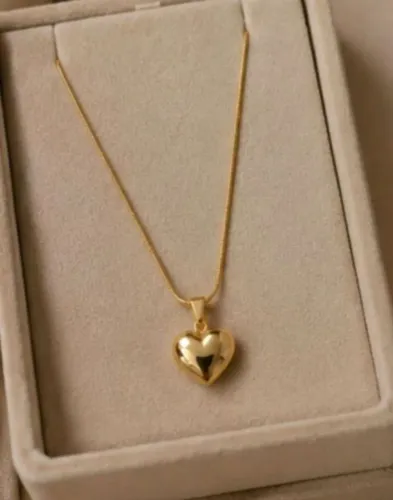 Colar feminino coração banhado a ouro 18 k