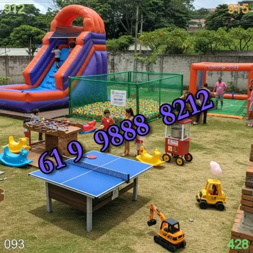 Locação de Brinquedos com mesa de ping pong, segurança e agilidade em Samambaia e Gama Les
