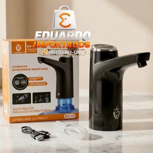 Bomba de Água Elétrica para Galão Recarregável USB - Extrator Automático